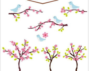 birds and flowers