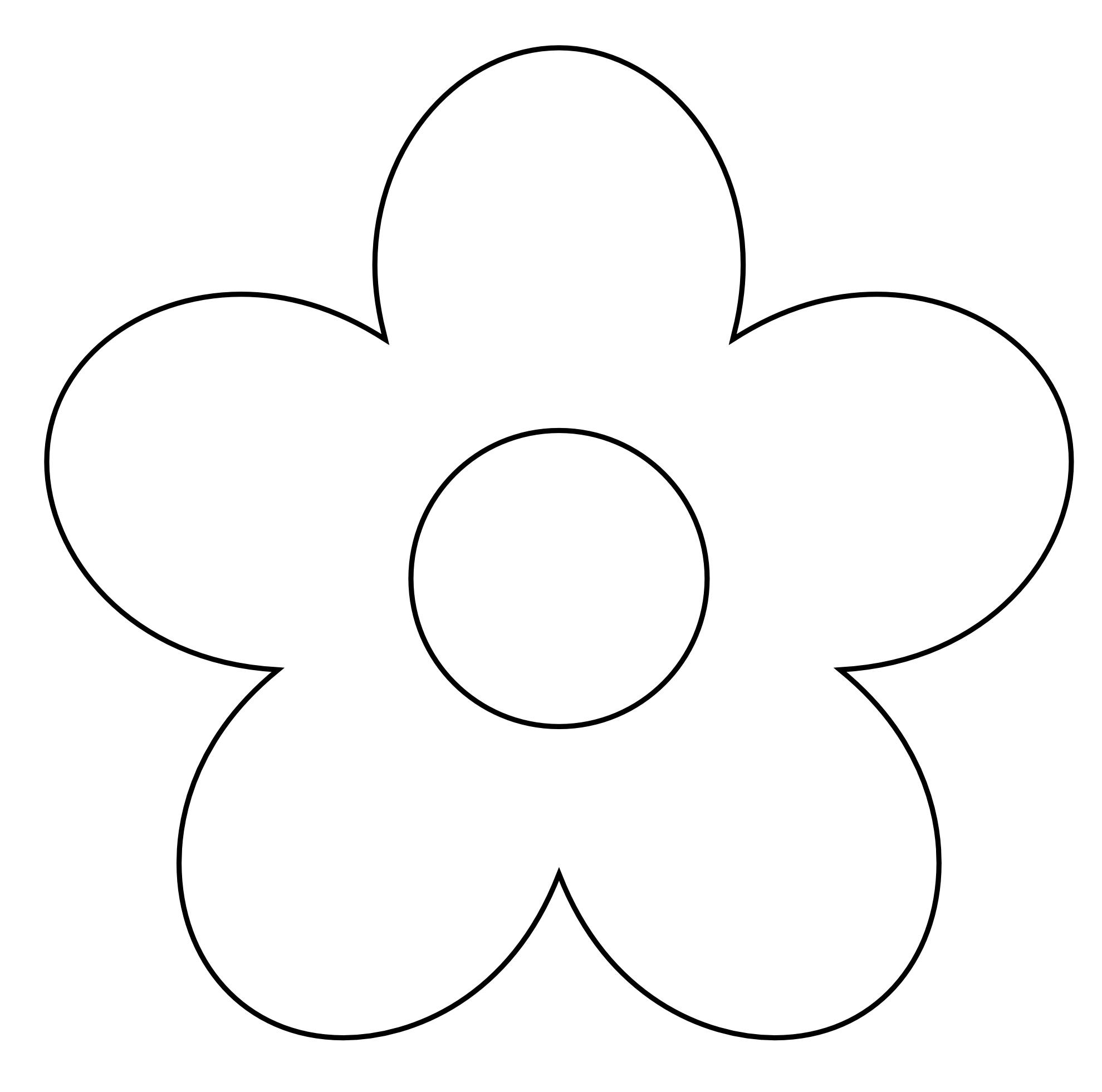 Clip Art: Retro Flower 11 Black White Line Art ... - ClipArt Best ...