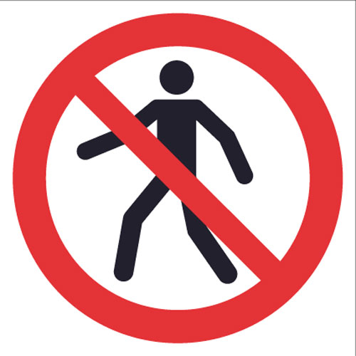 No entry picto. REF: P7 - Archer Safety Signs