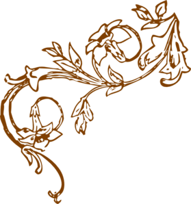 Brown Floral Vine Corner clip art - vector clip art online ...
