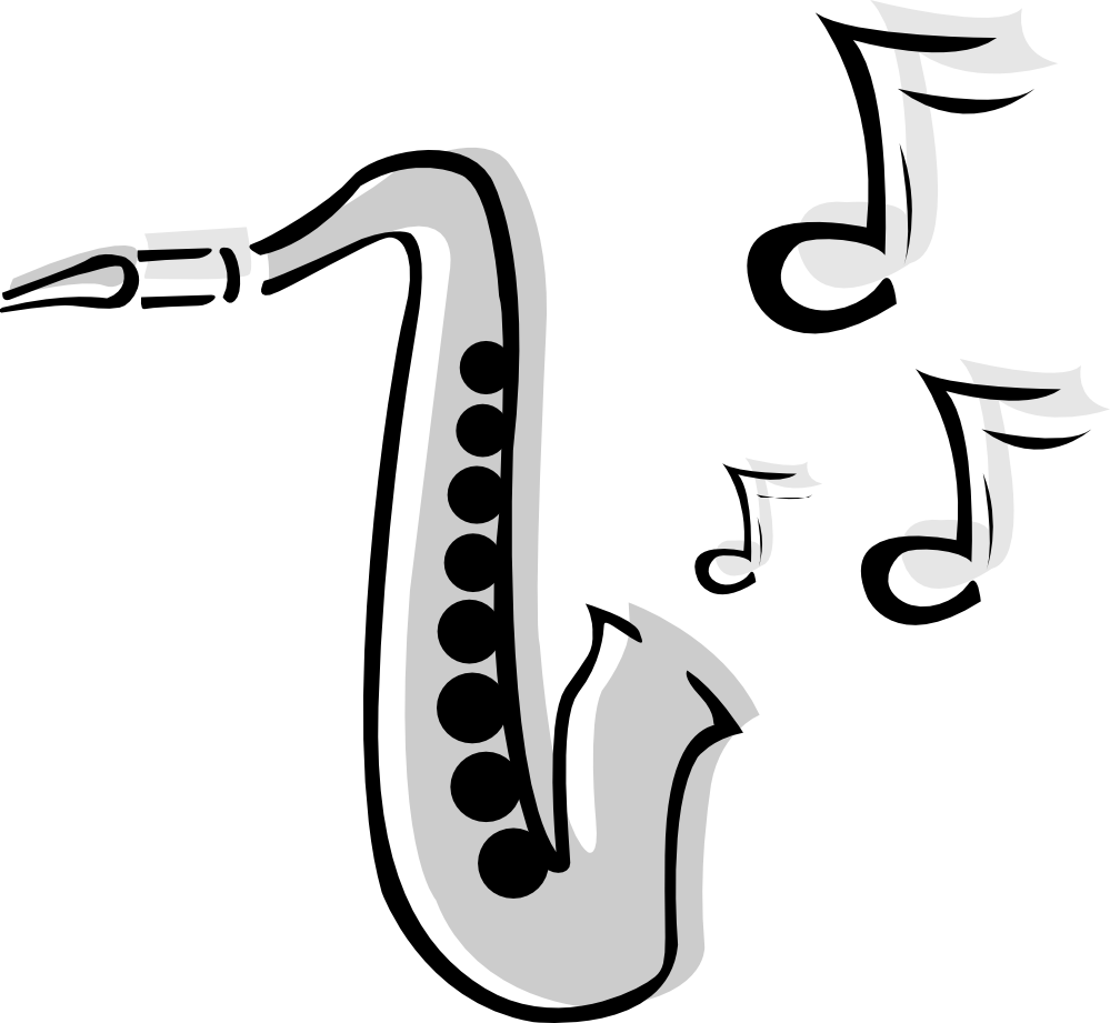 ArtFavor saxophone 02 black white line art tattoo ...