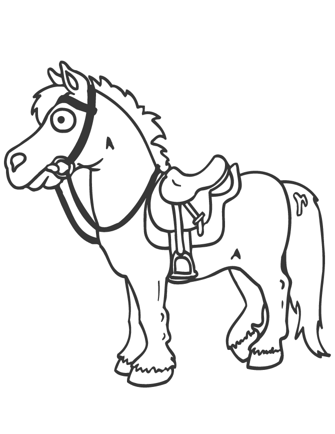Cute Cartoon Horse Coloring Page | Free Printable Coloring Pages