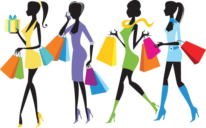 Fashion Shopping Girls Illustration | Free Vector Graphics | All ...