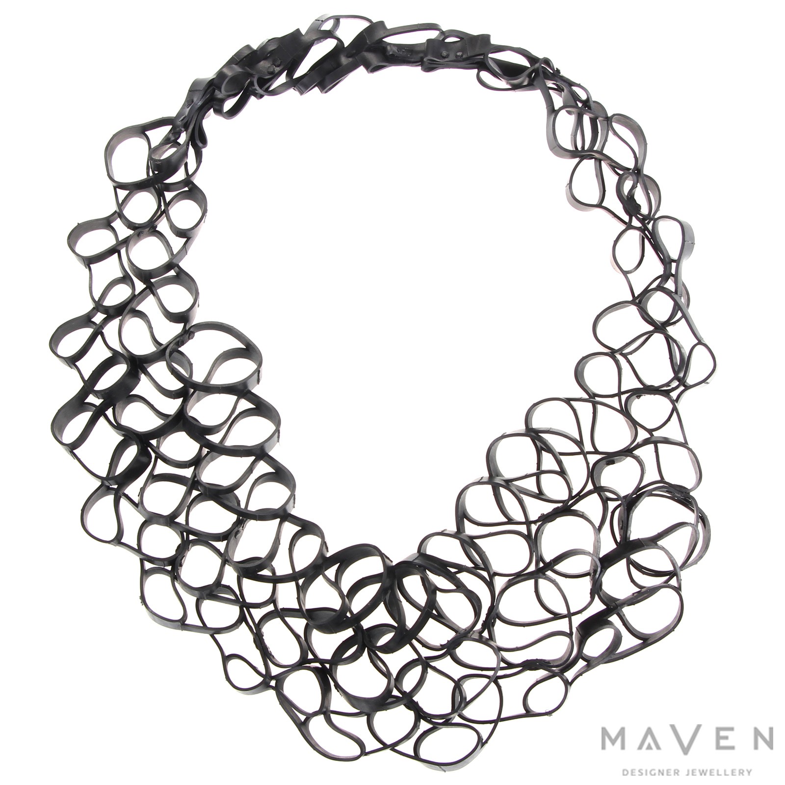 Loopy Upcycled Rubber Necklace - Maven Designer Jewellery