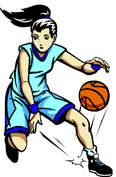 Girl basketball players clipart