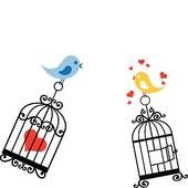 Love birds, Vintage style and Tree of life