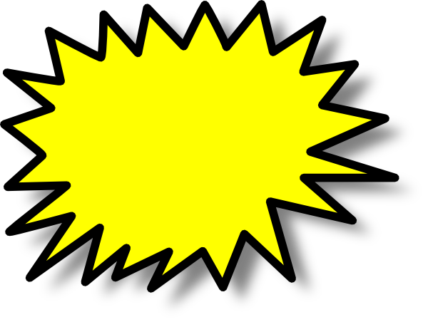 Comic Callout Yellow Clip Art - vector clip art ...