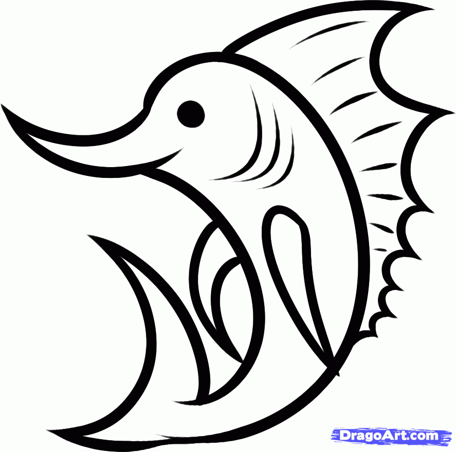 Fish Drawings For Kids How to draw a swordfish for special Fish ...
