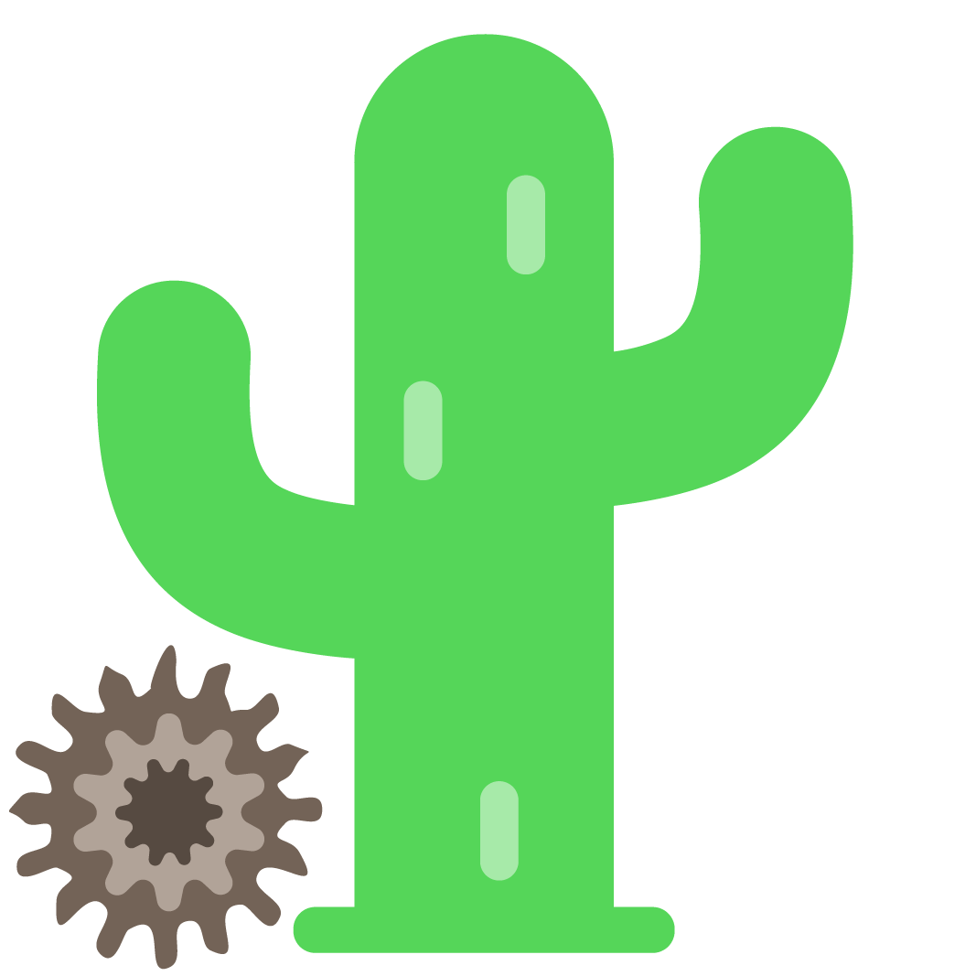 Cactus and Tumbleweed | Animated Vector Graphic