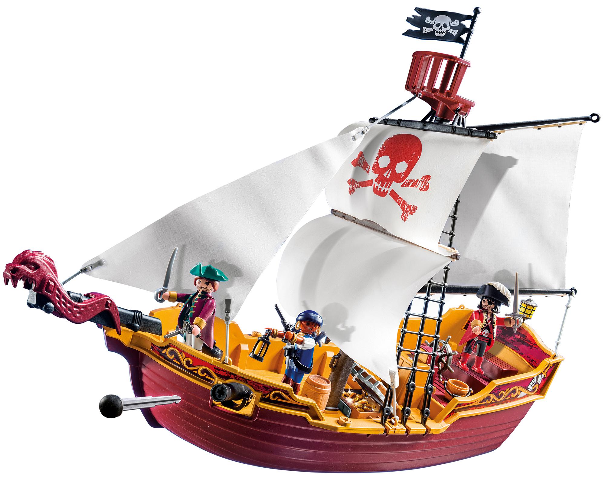 Amazon.com: PLAYMOBIL Red Serpent Pirate Ship: Toys & Games