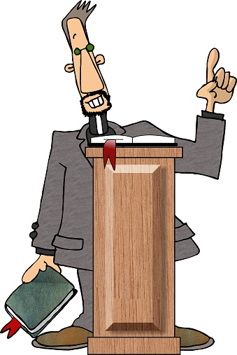 Cartoon Of Pulpit Clip Art, Vector Images & Illustrations
