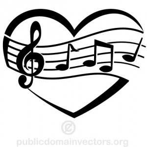 Music clipart black and white