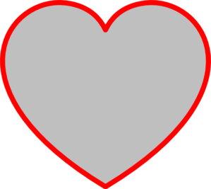 Gray Heart With Red Outline clip art - vector clip art online ...