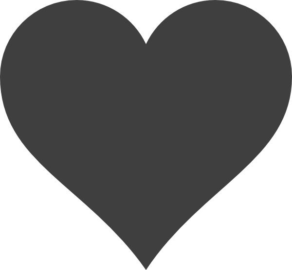 Grey Heart clip art - vector clip art online, royalty free ...