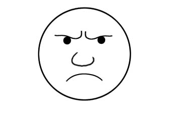 Mad Face Black And White Clipart