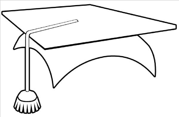Graduation Cap And Diploma Clipart Black And White
