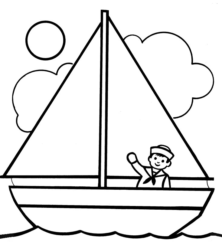 Boat Color Page - AZ Coloring Pages