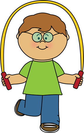 Kids jumping rope clipart