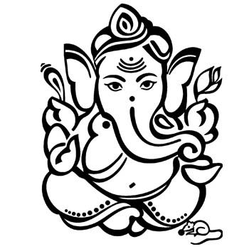 Hindu wedding card clipart in colour