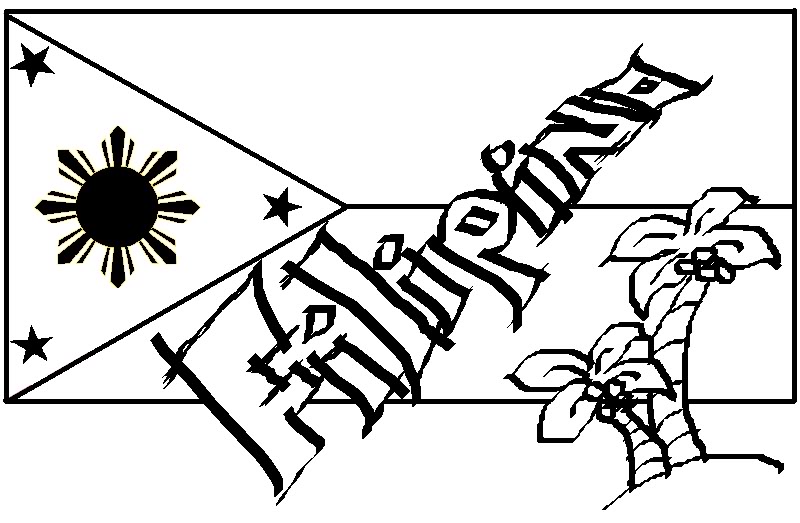 Filipino Flag Black And White