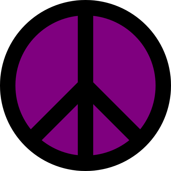 Purple And Black Peace Sign Clip Art - vector clip ...