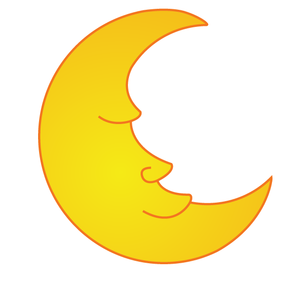 Cartoon Crescent Moon With A Funny Faces Free Clip Art