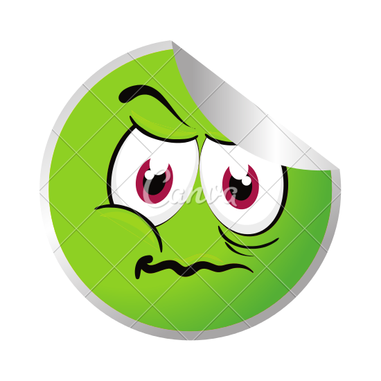 Sick Face Emoticon - Icons by Canva