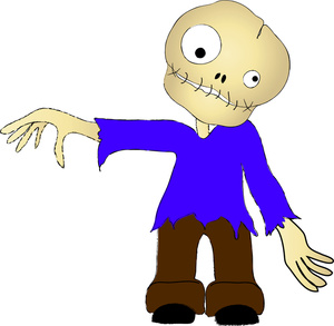 Cute halloween zombie clipart