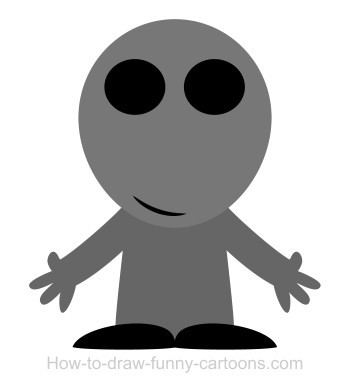 Drawing an alien cartoon