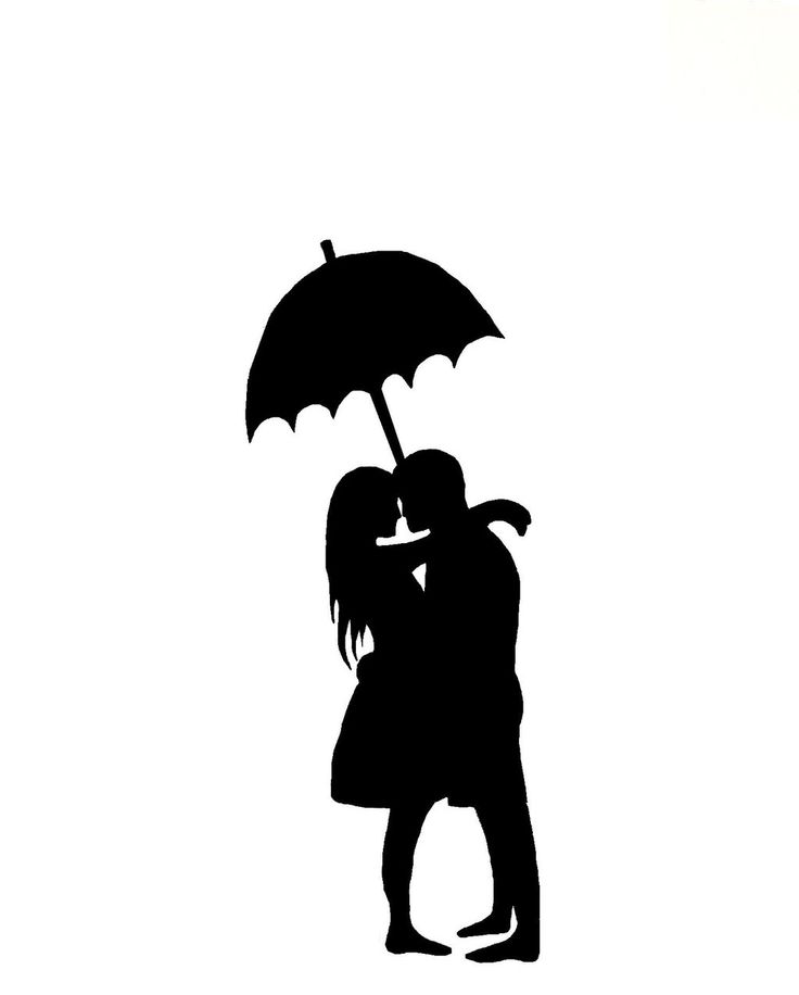 Silhouette Of Two People Kissing - ClipArt Best