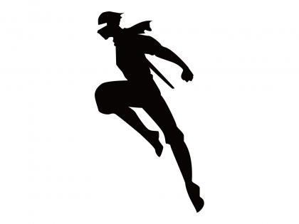 Ninja In Black And White Clipart