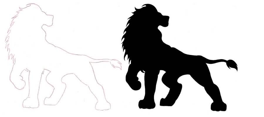 Black Lion Tattoo With Name
