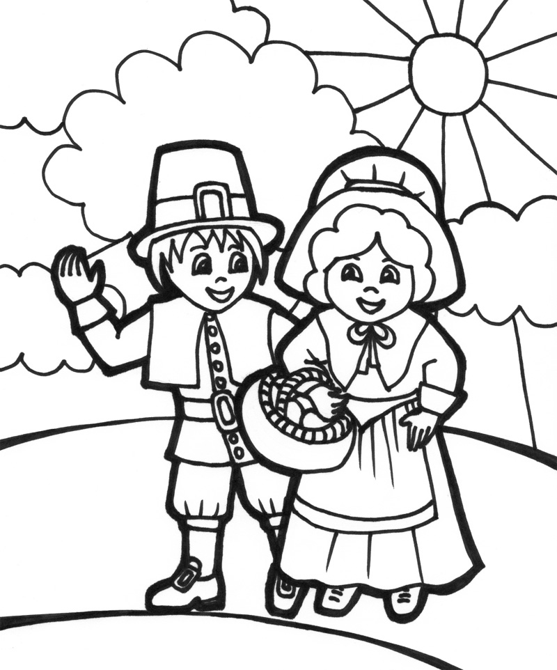 Thanksgiving Pilgrim Coloring Page - Thanksgiving Coloring Pages ...