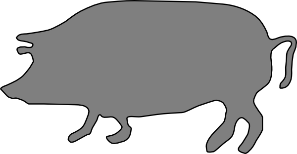 Gray, Pig, Silhouette clip art - vector clip art online, royalty ...