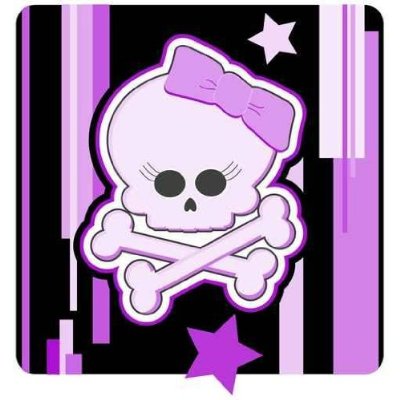 Cartoon Illustration of a Girly Skull and Crossbones ...