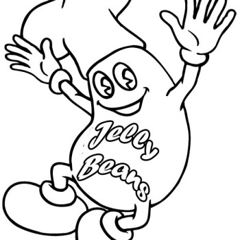 Jelly Bean Coloring Sheet Page 1