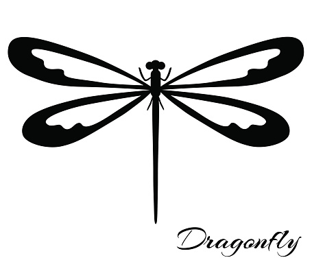 Silhouette Of Dragonfly Icon Clip Art, Vector Images ...