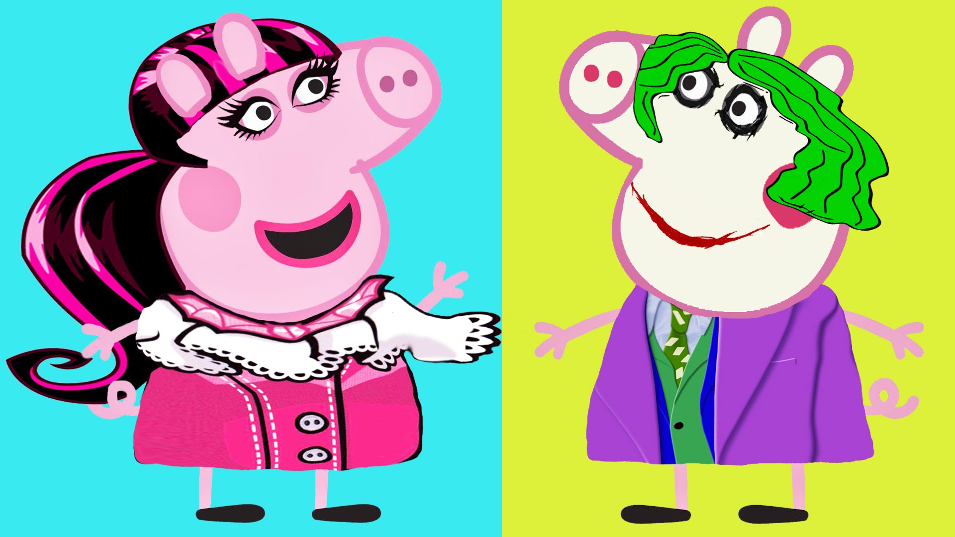 PEPPA PIG Transforms into MONSTER HIGH Draculaura & DC Comics ...