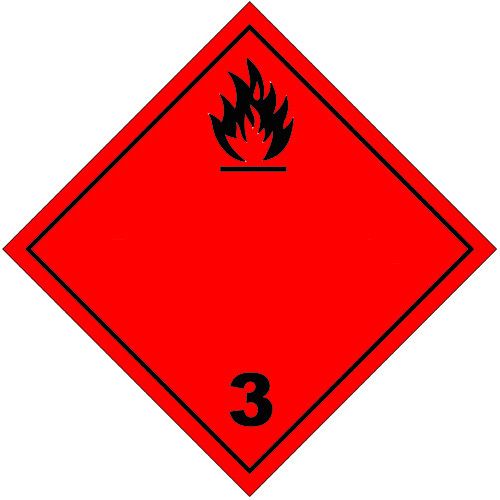 Placard Class 3 Int'l Wordless - Flammable Liquids