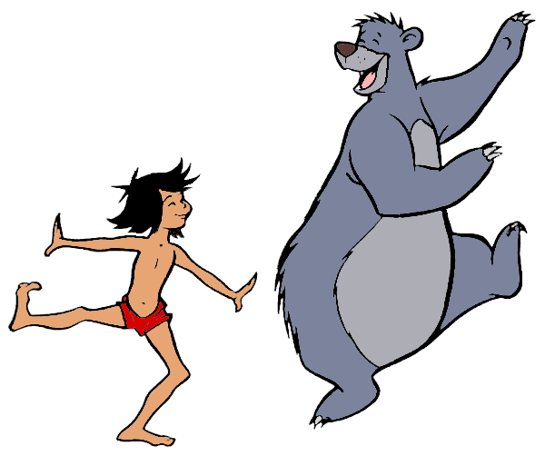 Baloo and Mowgli Clip Art Images | Disney Clip Art Galore