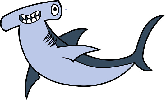 Silhouette Of A Hammer Shark Clip Art, Vector Images ...