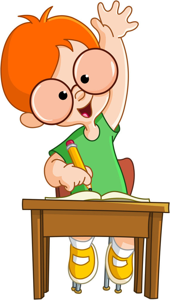 Clipart of student raising hand