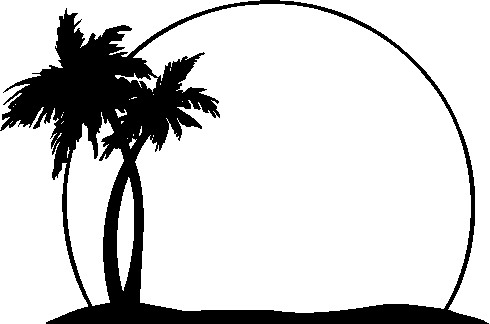 Palm Tree Black And White Clipart