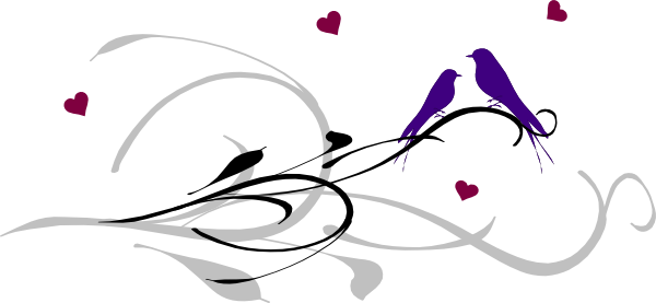 Free purple love birds clipart
