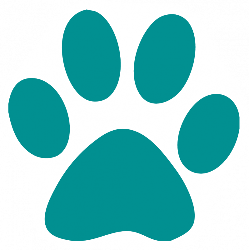 Colorful paw print clipart