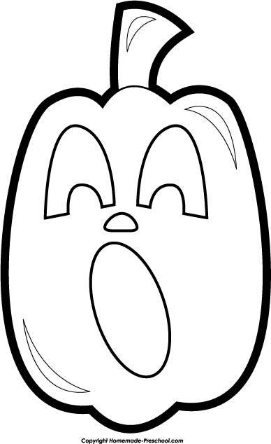 Black and white halloween pumpkin clipart