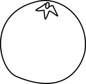Orange fruit clipart black and white