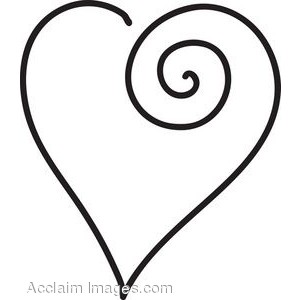 Black outline heart clipart