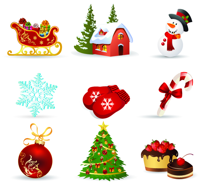 Christmas design elements 07 vector Free Vector