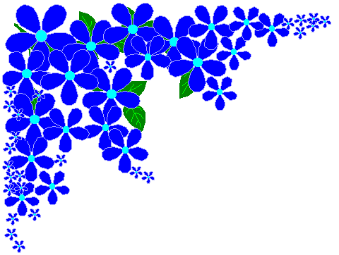 Corner Flowers Blue